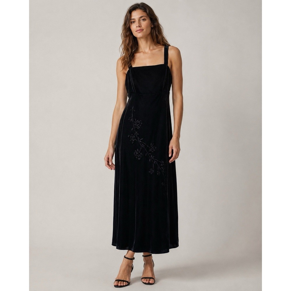 Morgan and Co Black Maxi Dress‎ 15 Vintage Evening Formal Gown Special Occasion